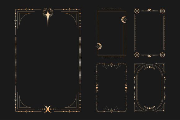 Download Decorative Golden Tarot Card Frames - Golden Collection