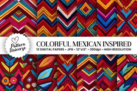 Download Colorful Mexican Inspired Pattern - Mexican inspired Collection